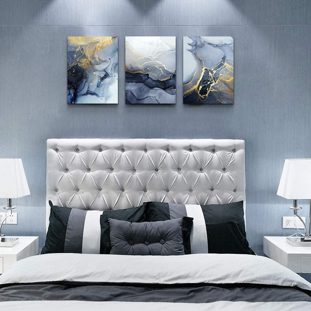 Abstract Wall Decor for Living Room Large Canvas Wall Art for Bedroom Abstract Ink Wall Painting Artworks Hang Pictures for Office Decoration Home Decor Posters Art 16x24 inch 3 Piece (16x24inches*3pcs / Abstract Line Painting Canvas)