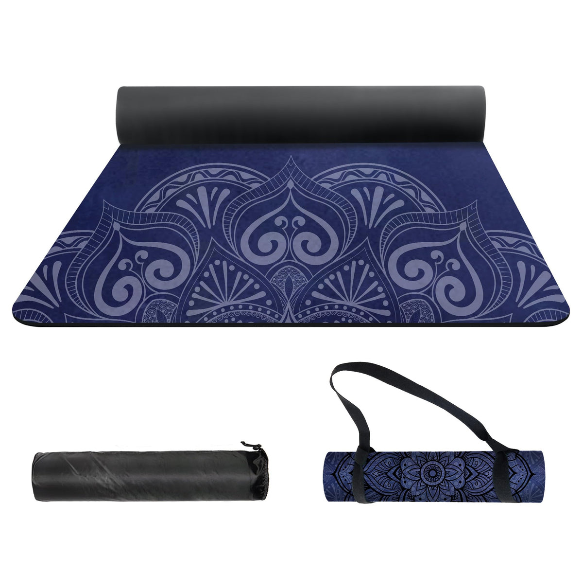 Yoga Mat Print Extra Thick TPE Non Slip Fitness Exercise Mat with Carrying Bag (ManTuoLuo6)