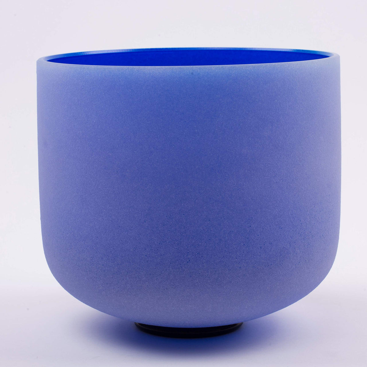 Quartz Crystal Singing Bowl A# Note Third Eye Chakra Dark Blue 8" with Heavy Duty Carrying Case Suede Striker (8" A# Note / dark blue)