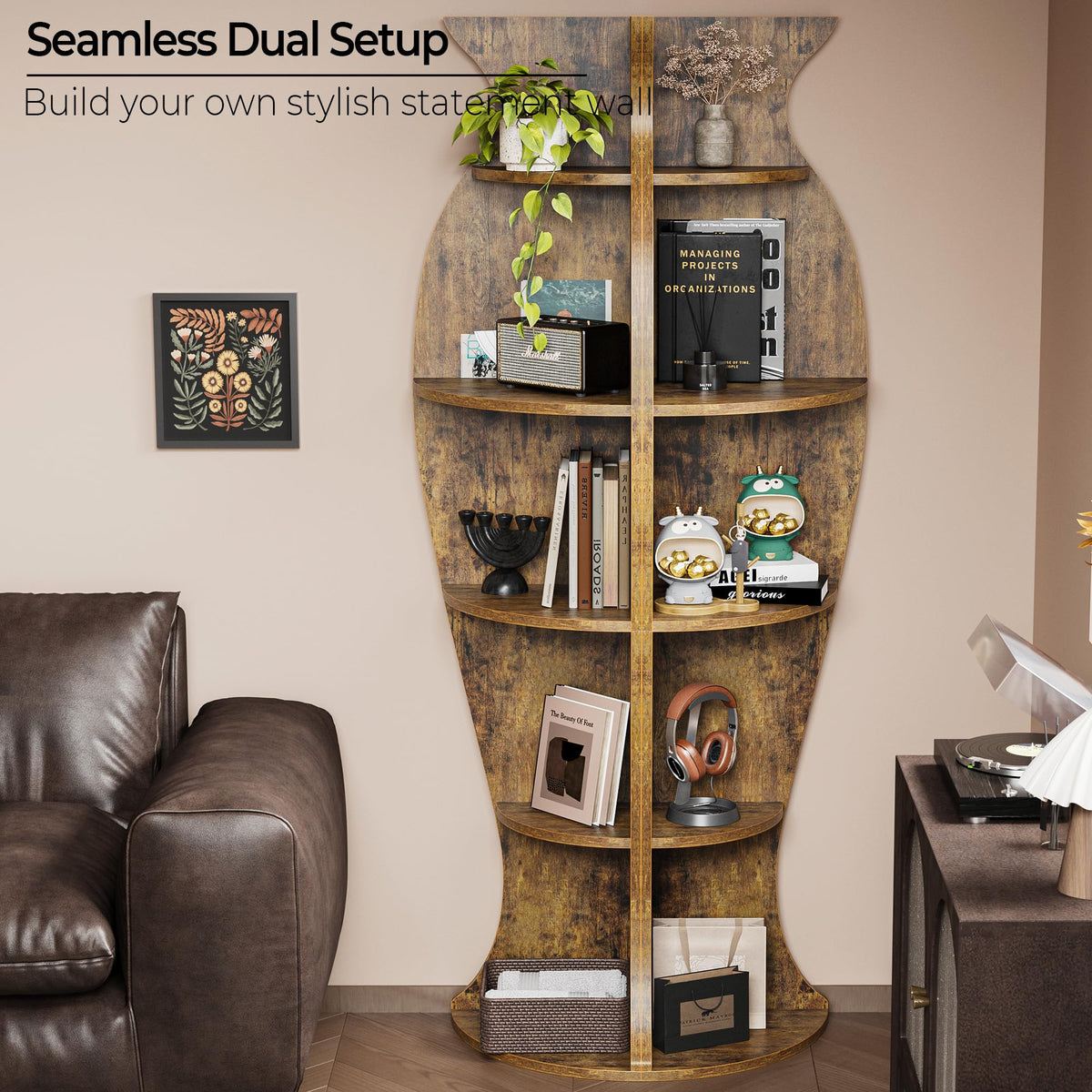 Small Corner Shelf (Brown / 71" H)