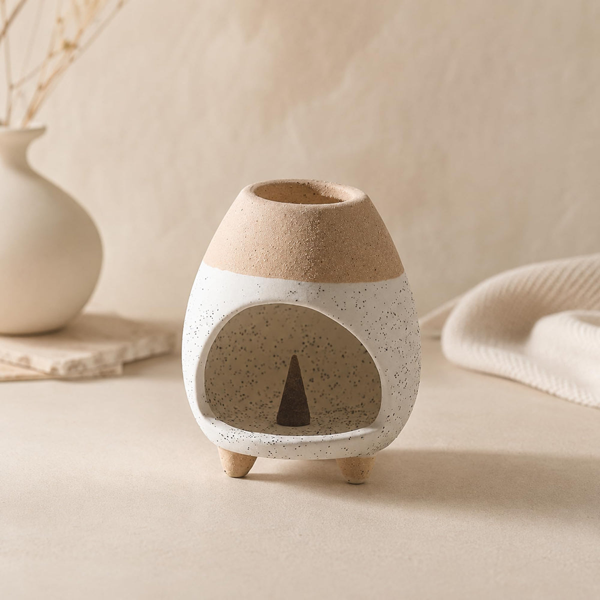 Palo Santo Holder Burner (White Yellow)