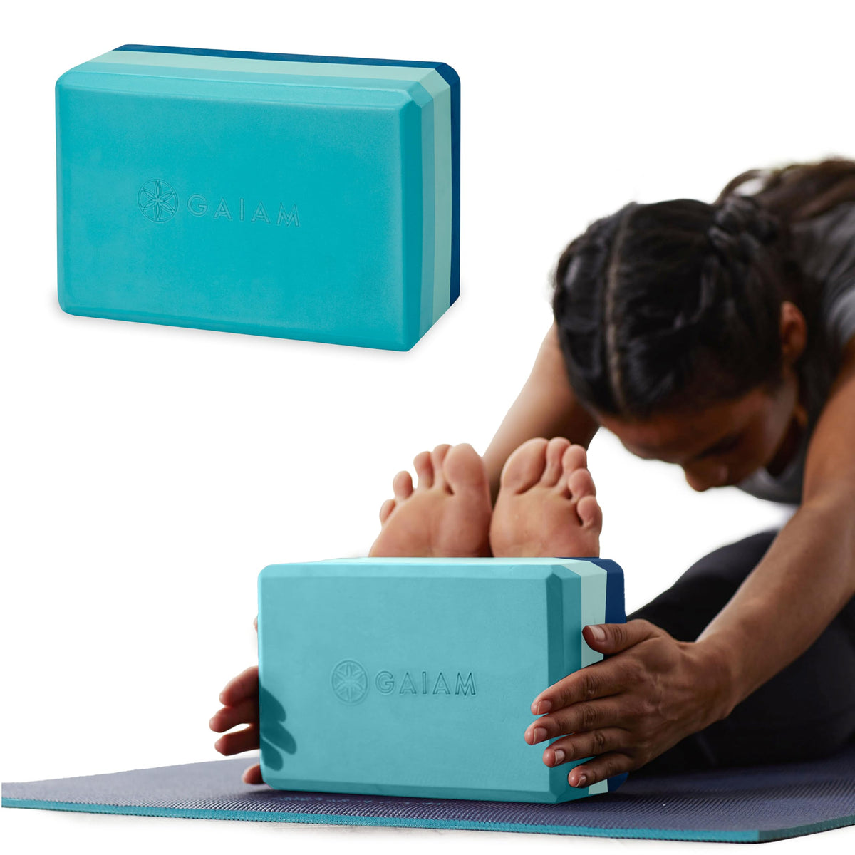Yoga Block Supportive Latex (Tri-Color Skyline / 1 Block)