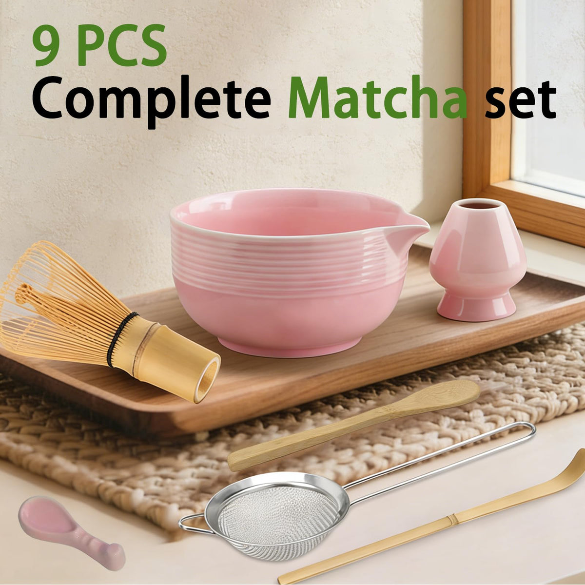 Matcha Whisk Set (Light Pink)