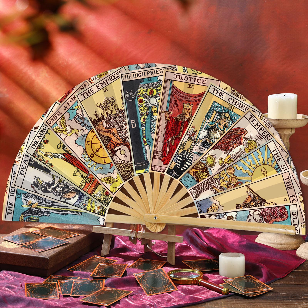 Tarot Clack Fan Large Halloween Fortune Teller Folding Fan (Classic)