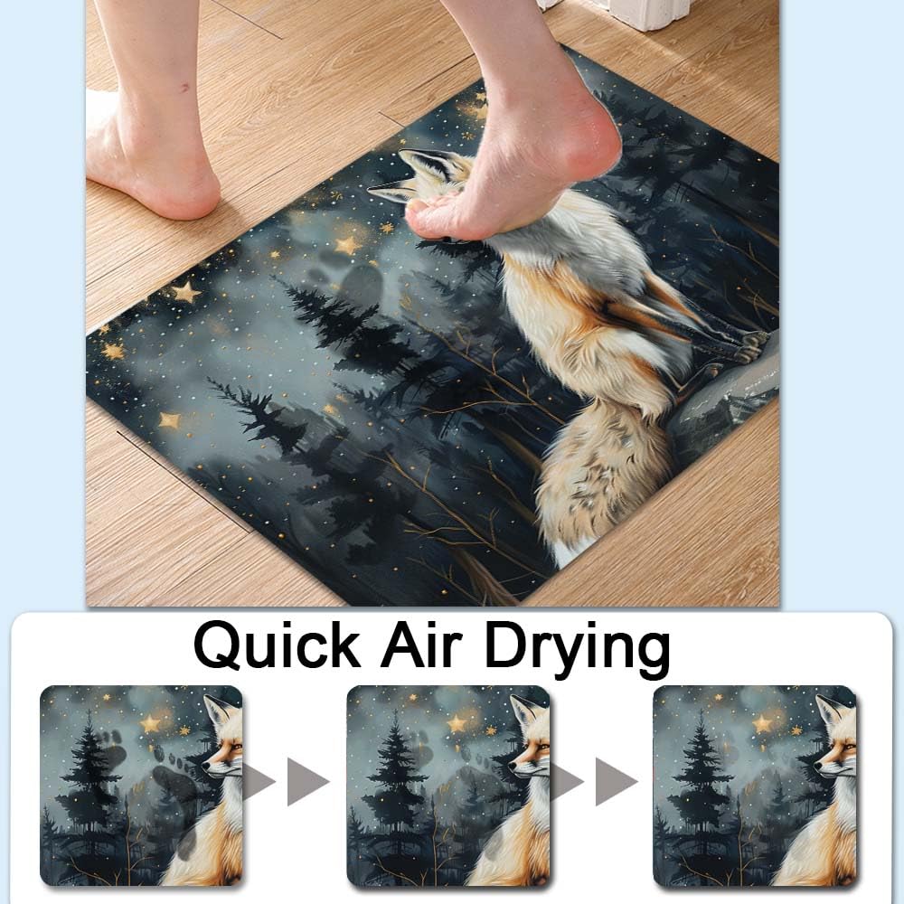 Bath Mat Bathroom Rug (Beautiful Fox- / 1'8" x 2'6" (Oblong))