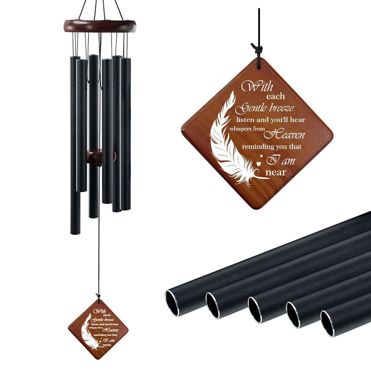 Memorial Wind Chimes for Loss of Loved One (36"Memorial Love)