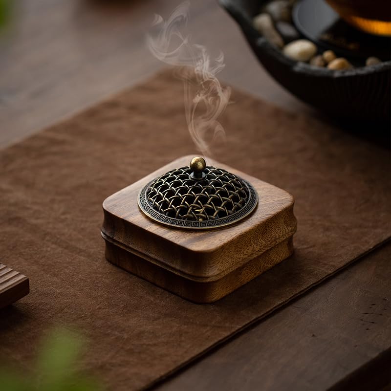 Bamboo Node Walnut Wood Incense Burner Holder (Bamboo Node Incense Burner)