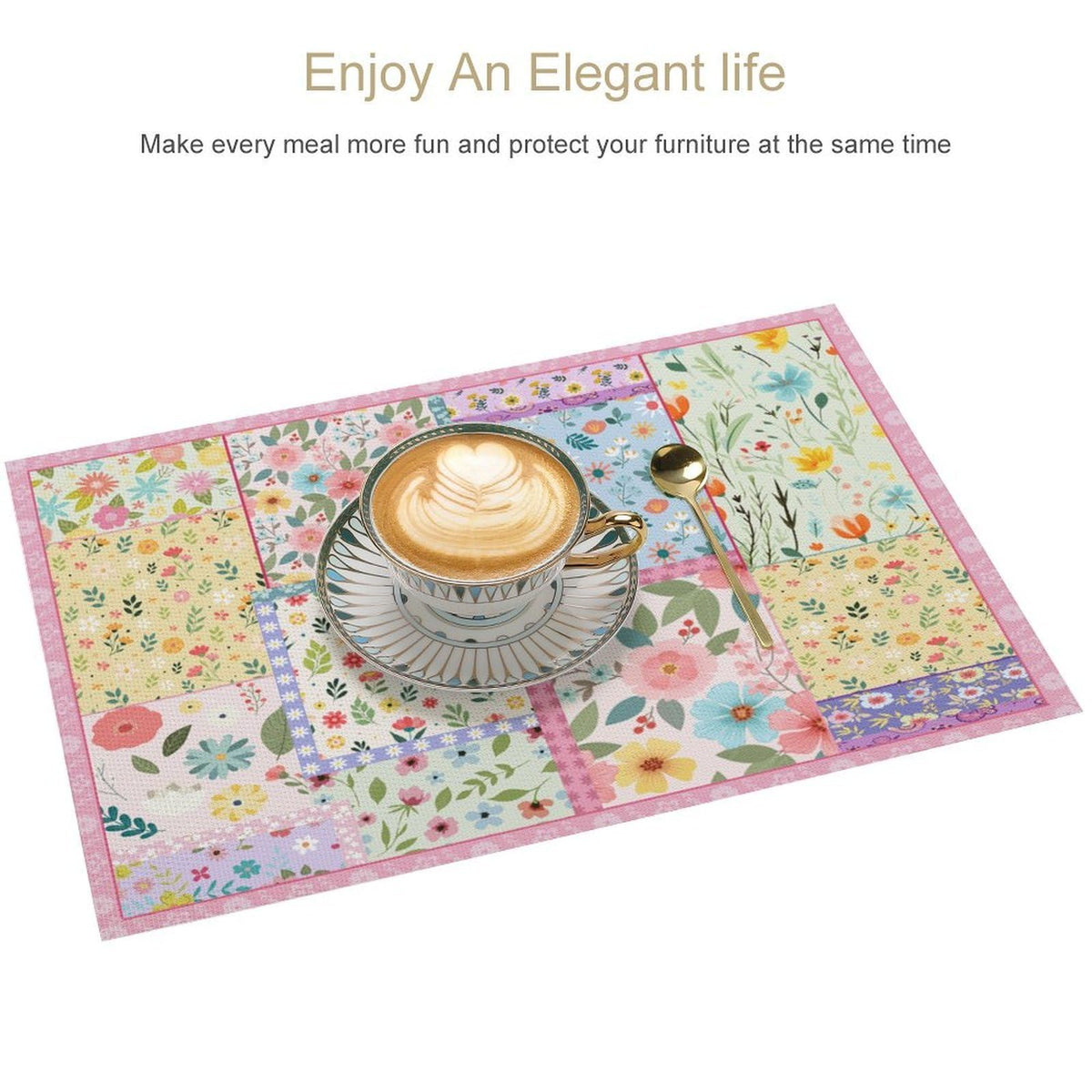 Patchwork Floral Placemat Set of 6 (Patchwork-7 / 6pcs)