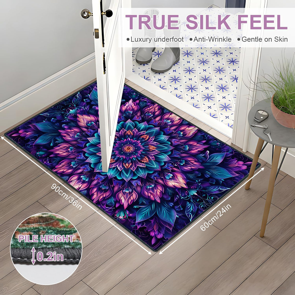 Floral Mandala 2x3 Entryway Rug (16 / 2' x 3' (Rectangular))