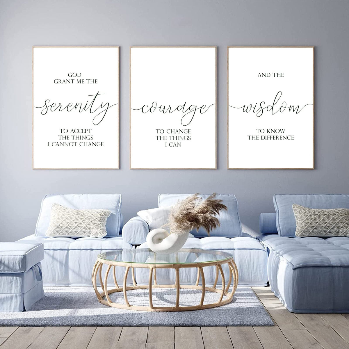 Serenity Prayer Wall Art Decor 3 Pieces Bible Verse Wall Art God Grant Me the Serenity Wall Decor Scripture Art Prints Christian Quotes Canvas Picture for Living Room Bedroom 12x16 Inch Unframed (Unframed / Serenity Prayer Prints / 16"L x 12"W)