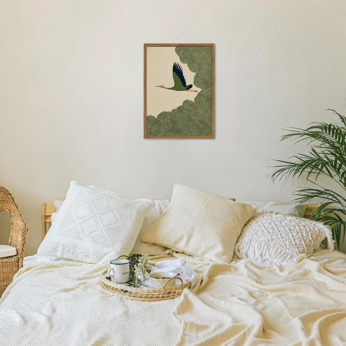 Japanese Crane Wall Art (Animal-L / 16"L x 12"W)