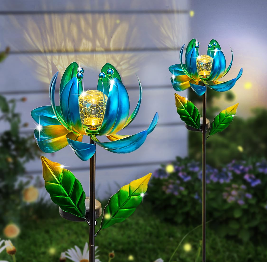 Solar Yard Lights Wind Spinners (Blue-standard)