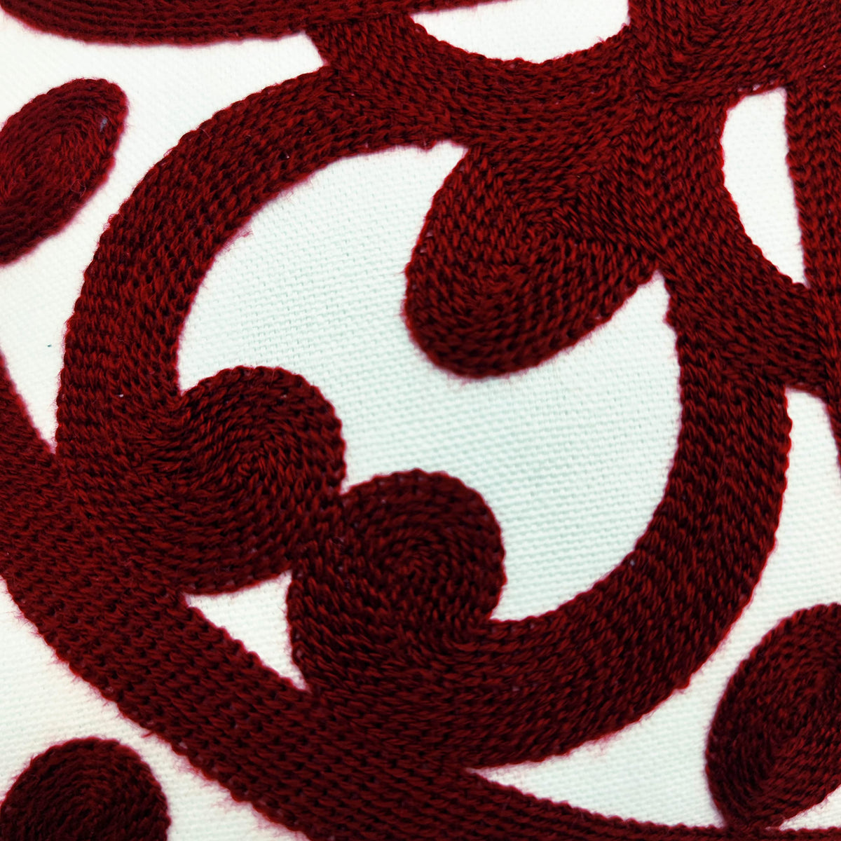Boho Embroidered Throw Pillow Cover 18"x 18" Set of 2 (Burgundy Red / 18" x 18" (Pack of 2))