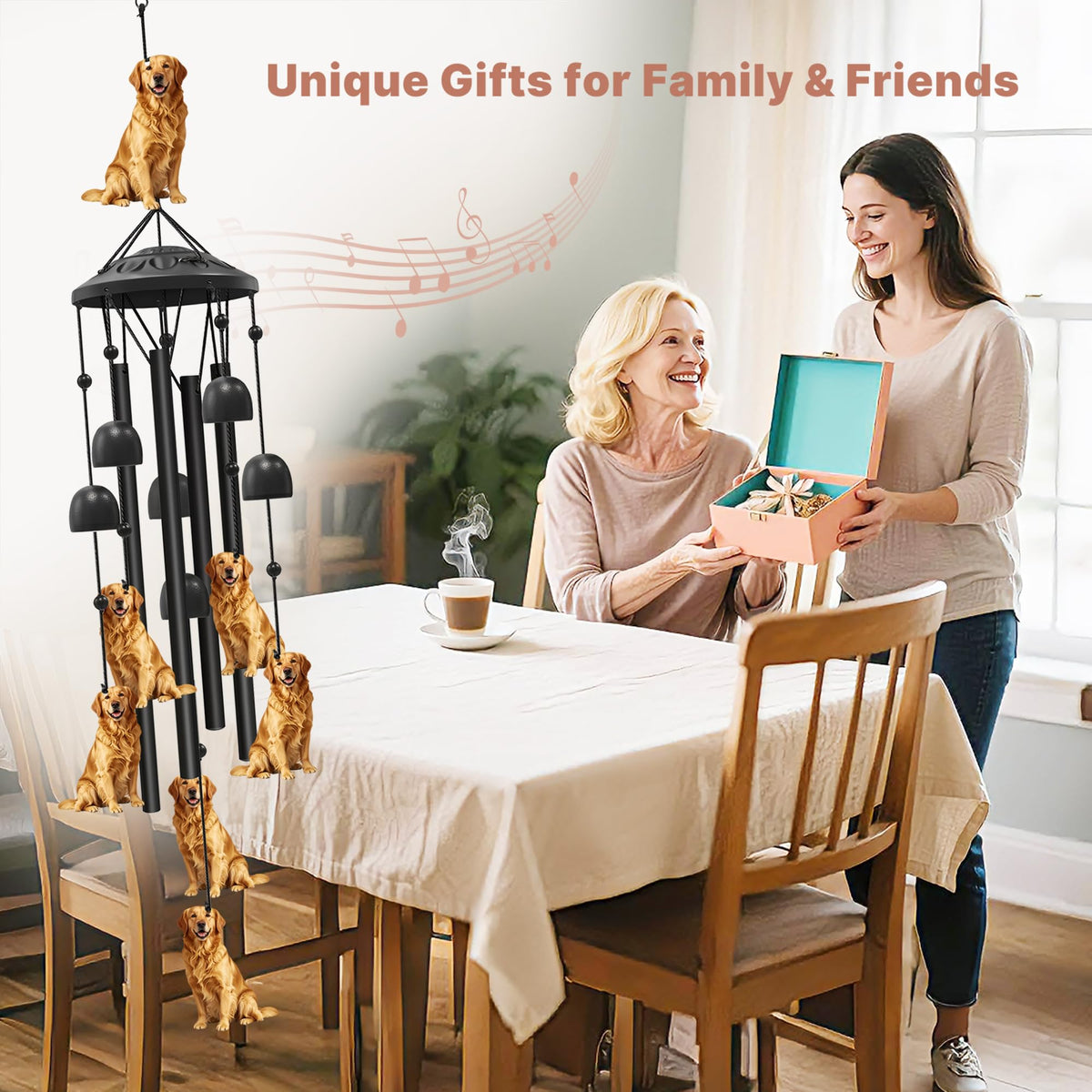 Golden Retriever Wind Chimes for Outside