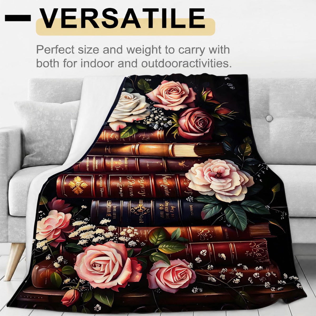 Rose Book Flannel Blanket (Rose Books / 40x50 inch)
