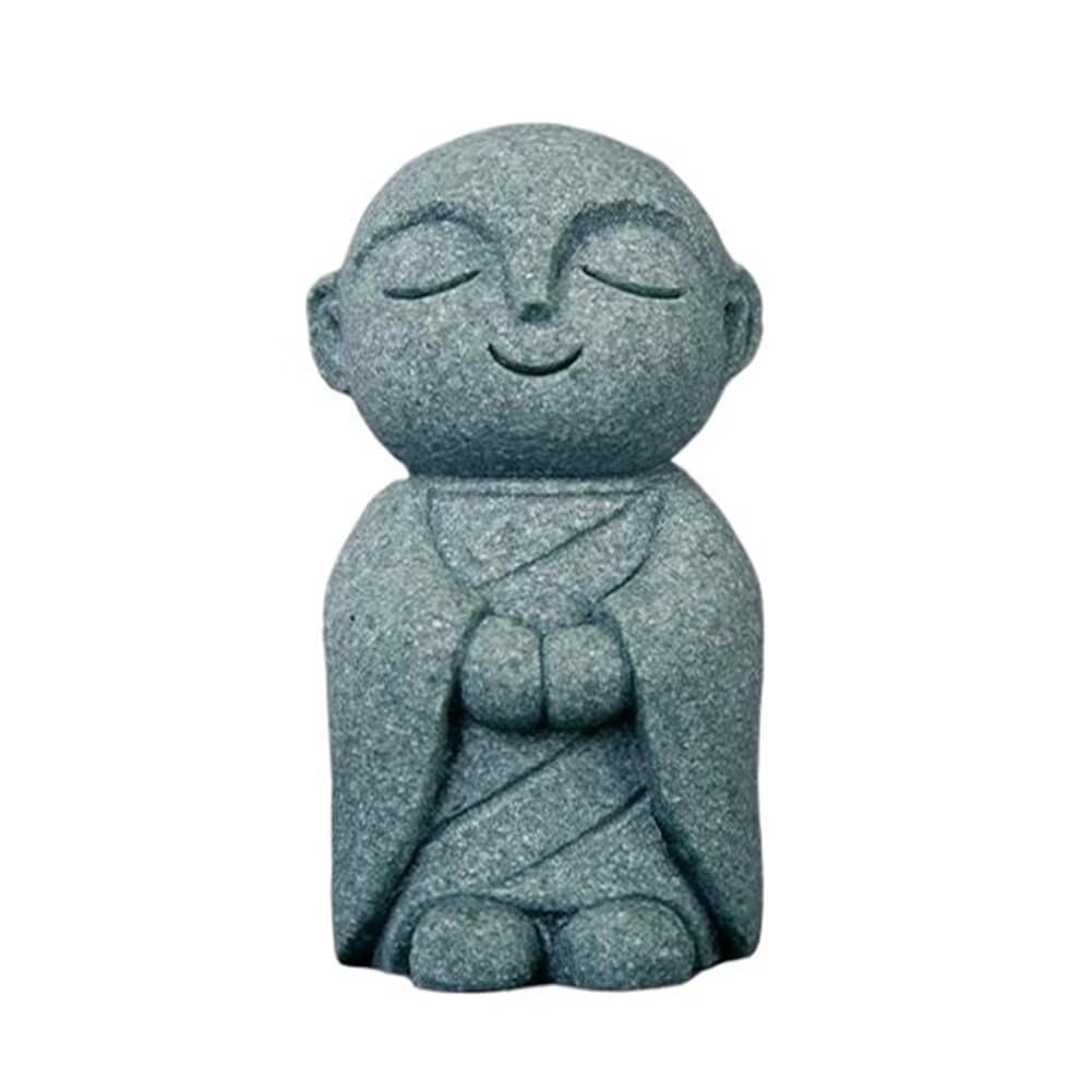 Mini Monk Buddha Statue Sandstone Statues Zen Monk Praying Statue Sculptures for Wealth Good Luck Feng Shui Decor Home Fish Tank Aquarium Garden (Style 10)