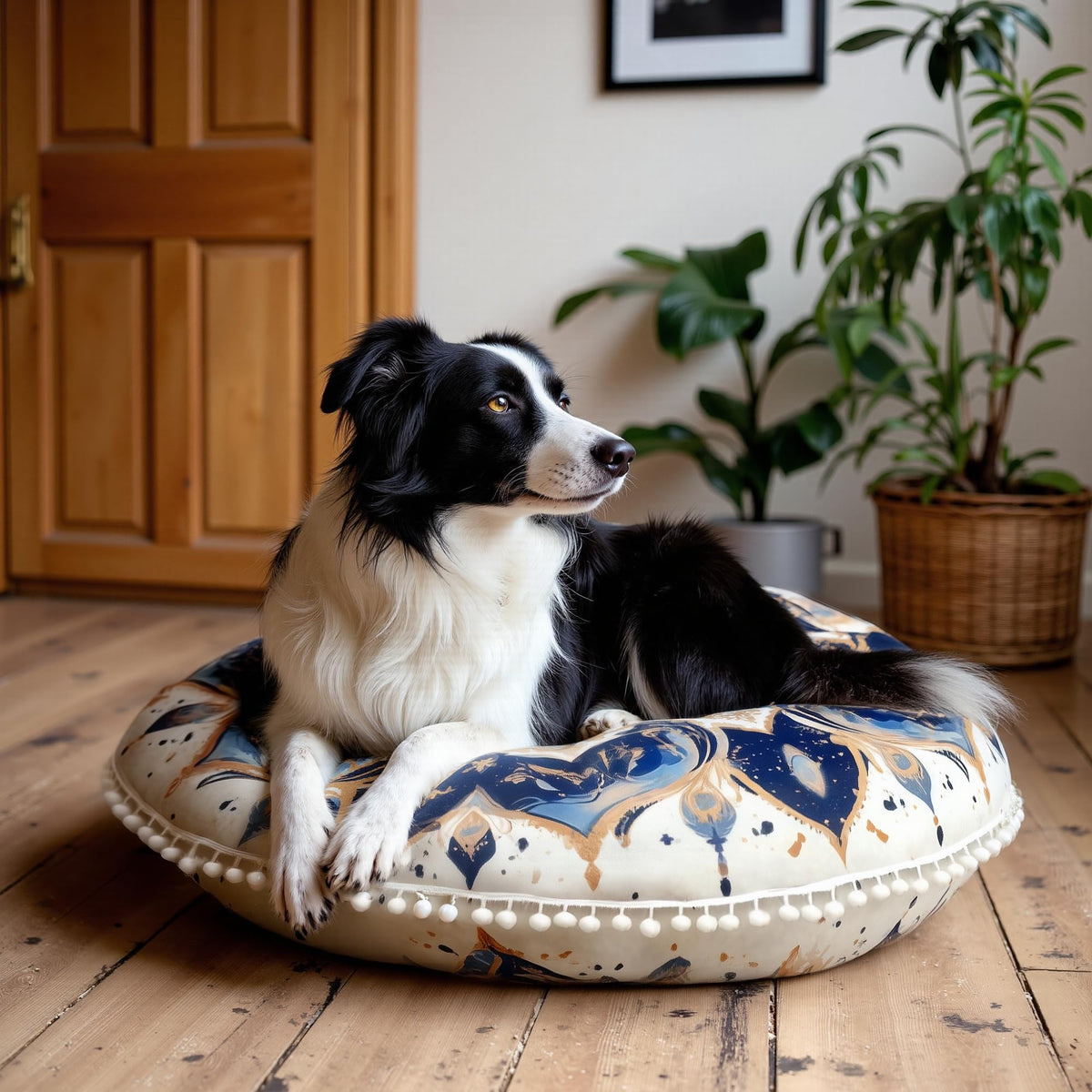 Meditation Cushion 32 Inch Round (Blue / X-Large)