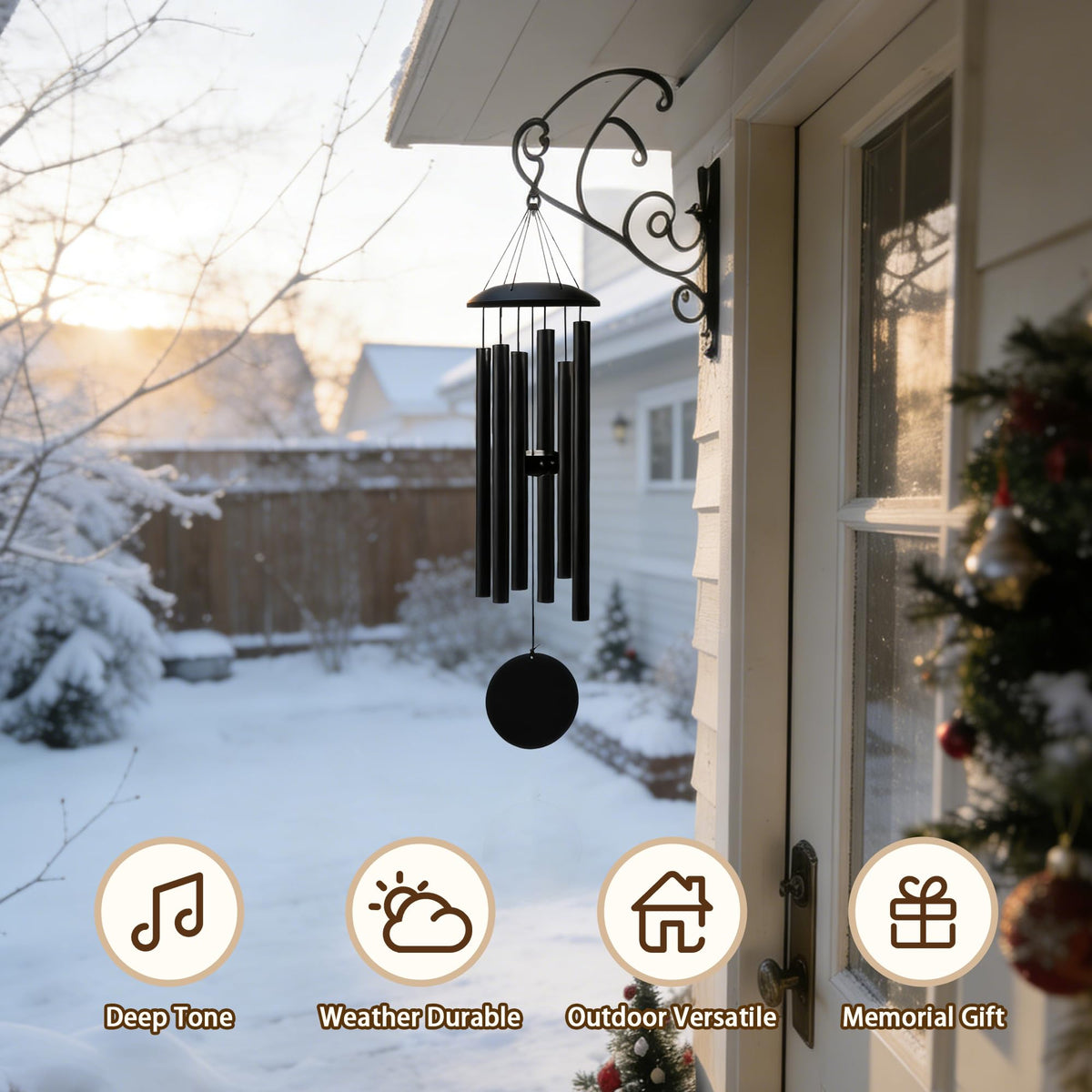 28" Wind Chimes for Outside (Delicate Black / 28")