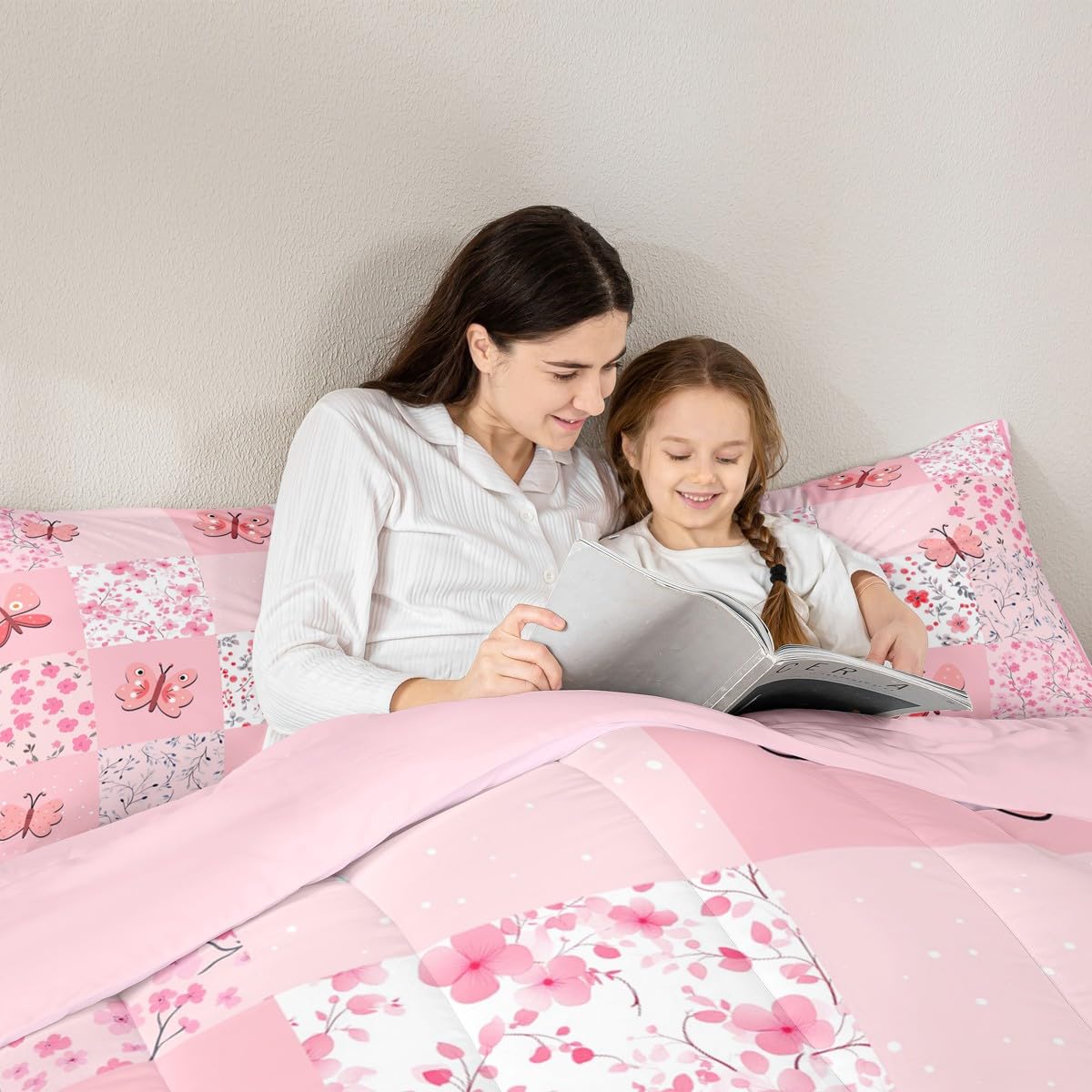 Girls Pink Comforter Set Twin Size 3 Pcs for Kids Boys Girls (Multi 821 / Twin)