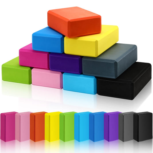 10 Pcs Foam EVA Yoga Blocks Lightweight Yoga Bricks Non Slip Supportive Foam Blocks Yoga Prop Accessories for Yoga (Mixed Colors)