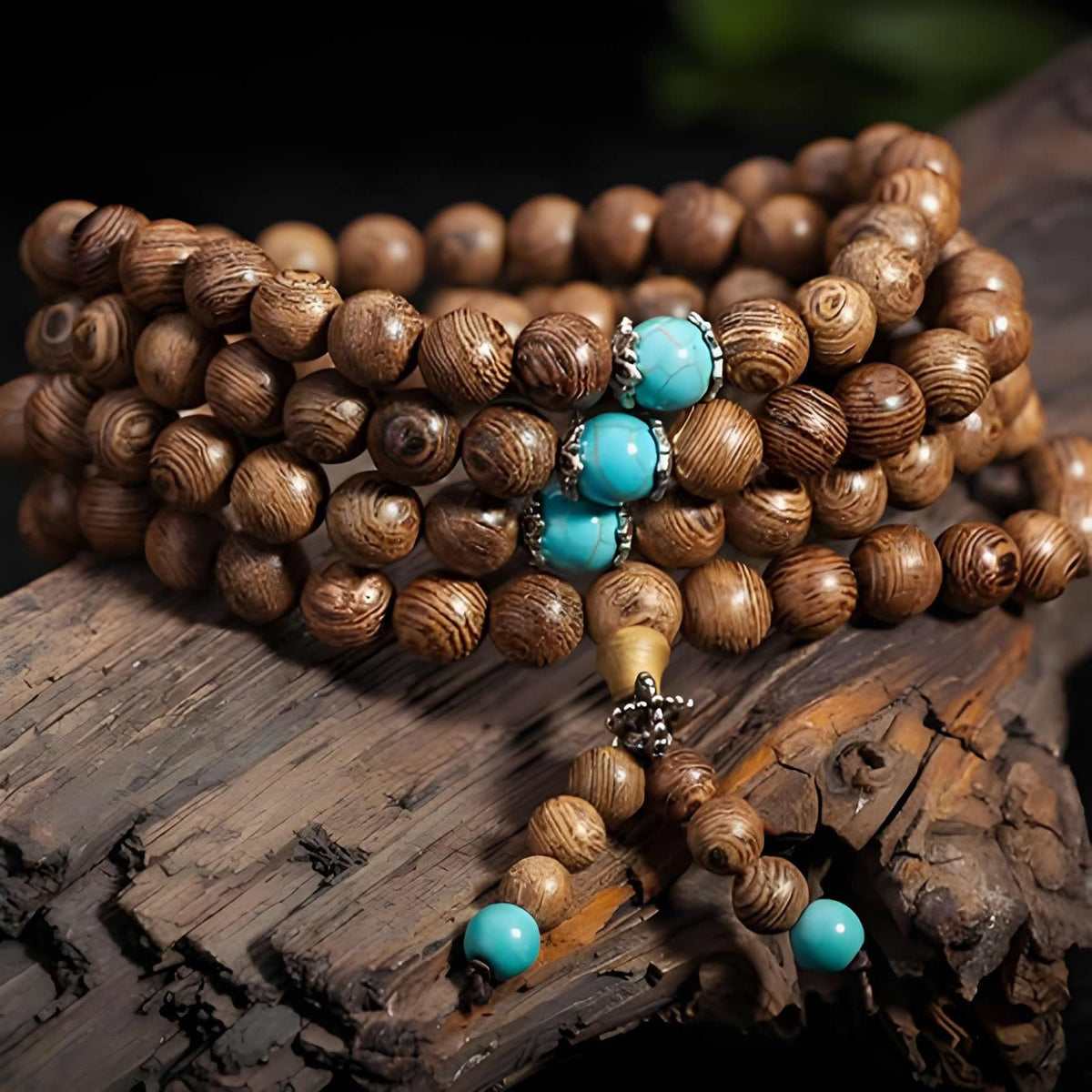 Unisex Natural Wenge Mala Prayer Beads Necklace Bracelet Meditation Buddhist Rosary Mala Bead (6mm 108 beads special)