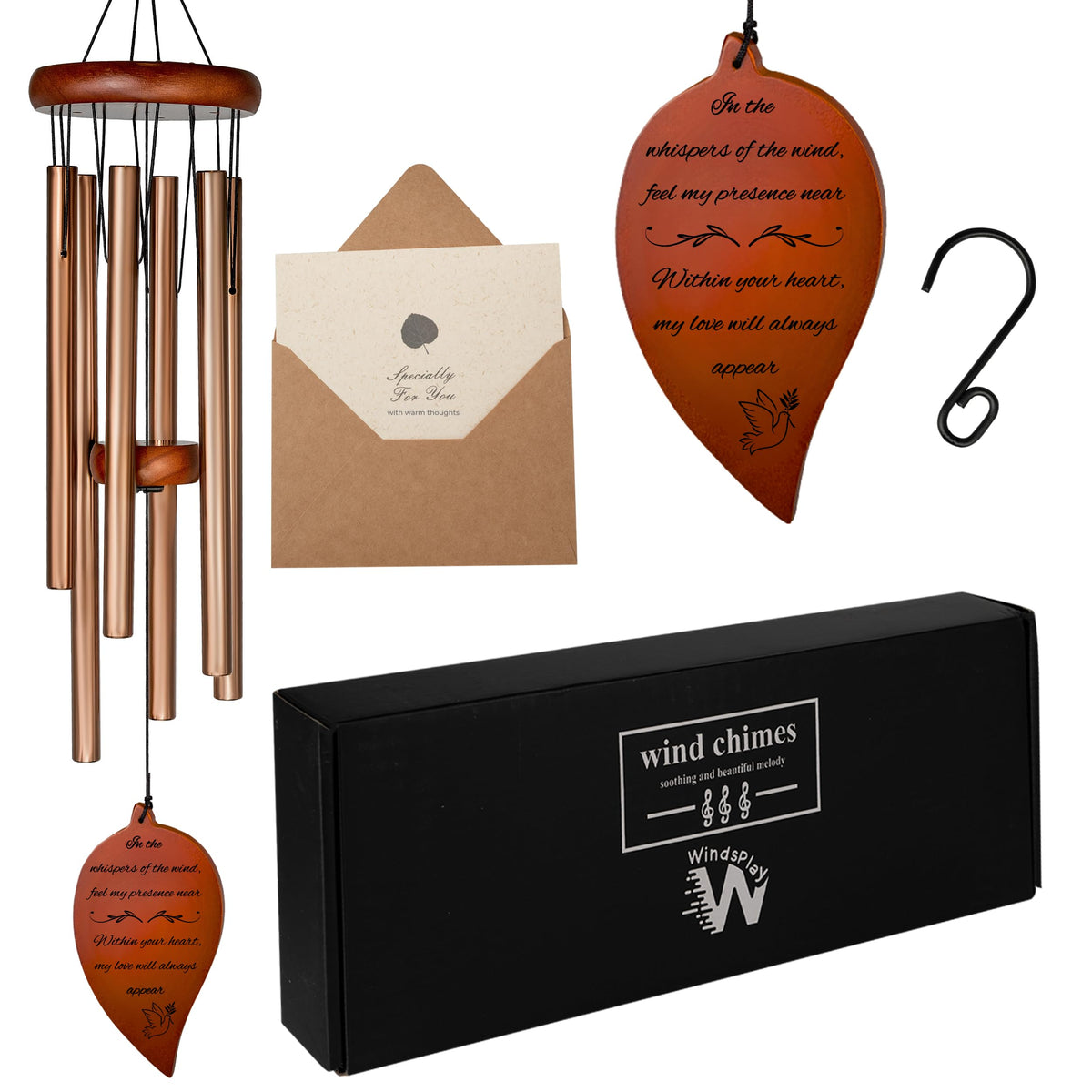 Best Memorial Wind Chimes for Outside (Rose Gold)