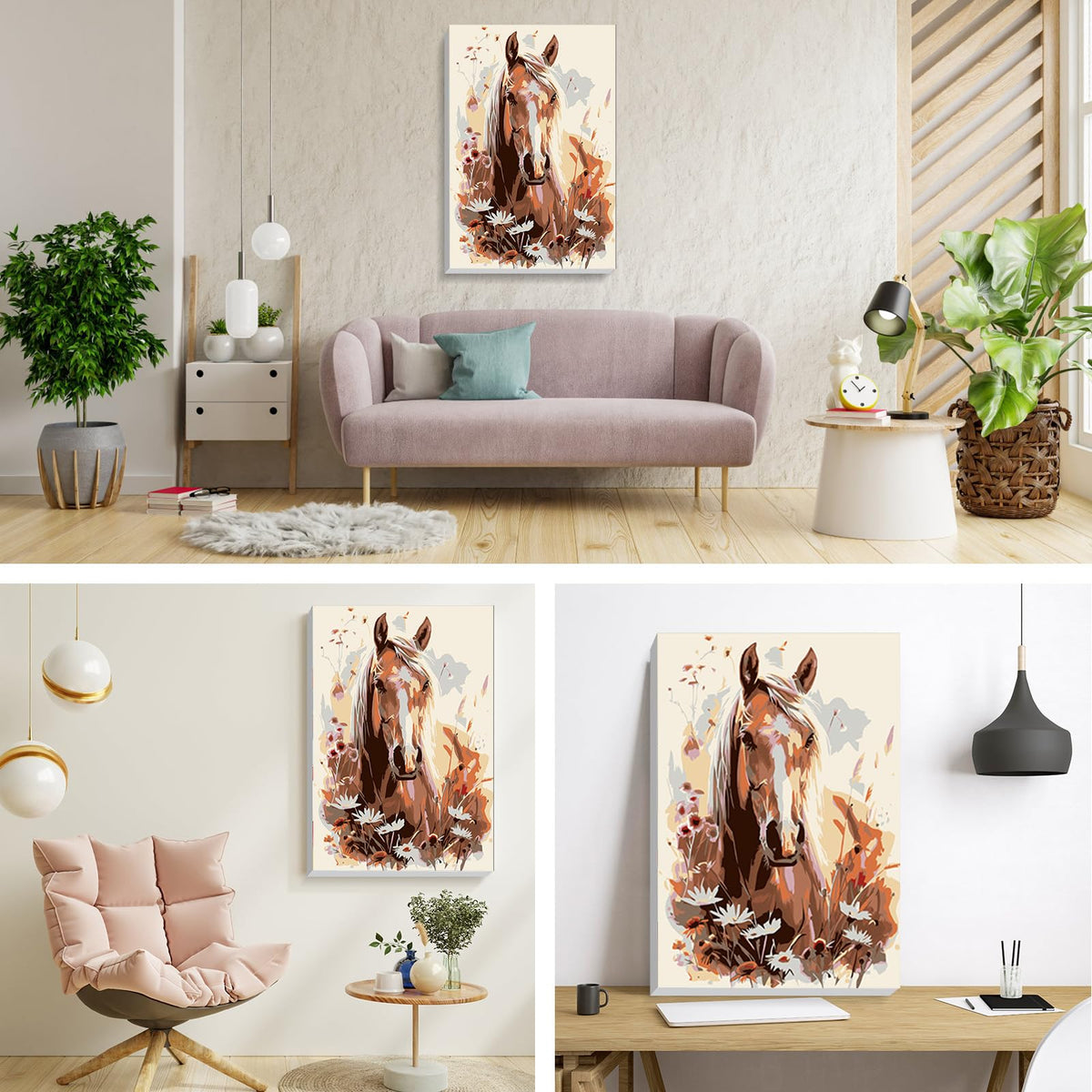 Horse Framed Paint by Numbers Kit for Adults