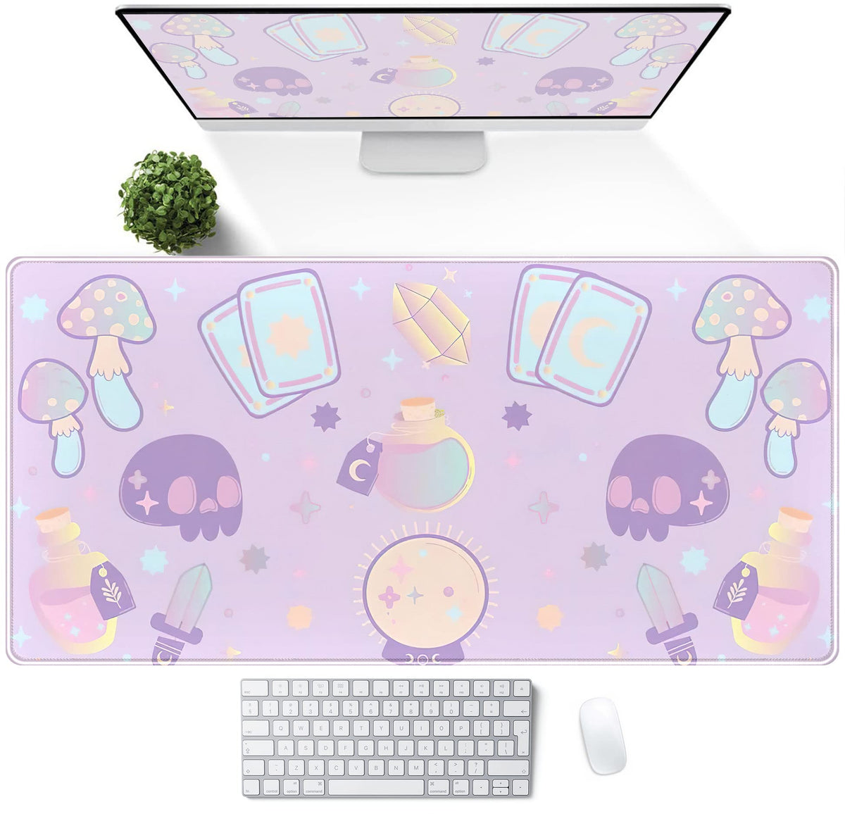 Kawaii Purple Desk Mat (Blue Purple)
