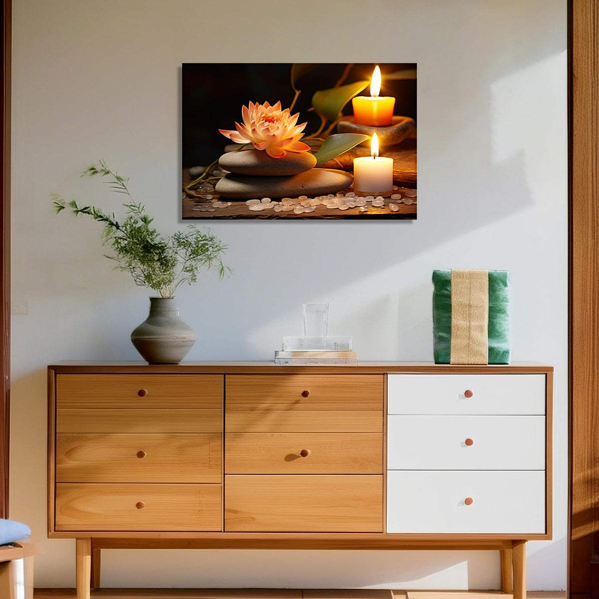 Large Zen Canvas Wall Art (42"L x 28"W / Art-10)