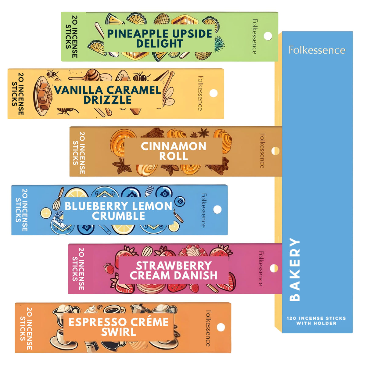 Premium Incense Sticks with Holder (Pack of 6 (120 sticks))