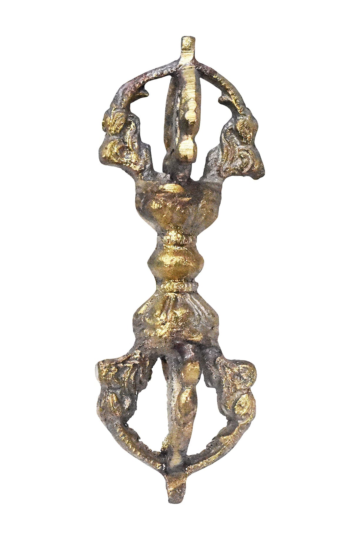Large Antique Brass Tibetan Bell & Dorje Vajra for Meditation (Brass / Large)