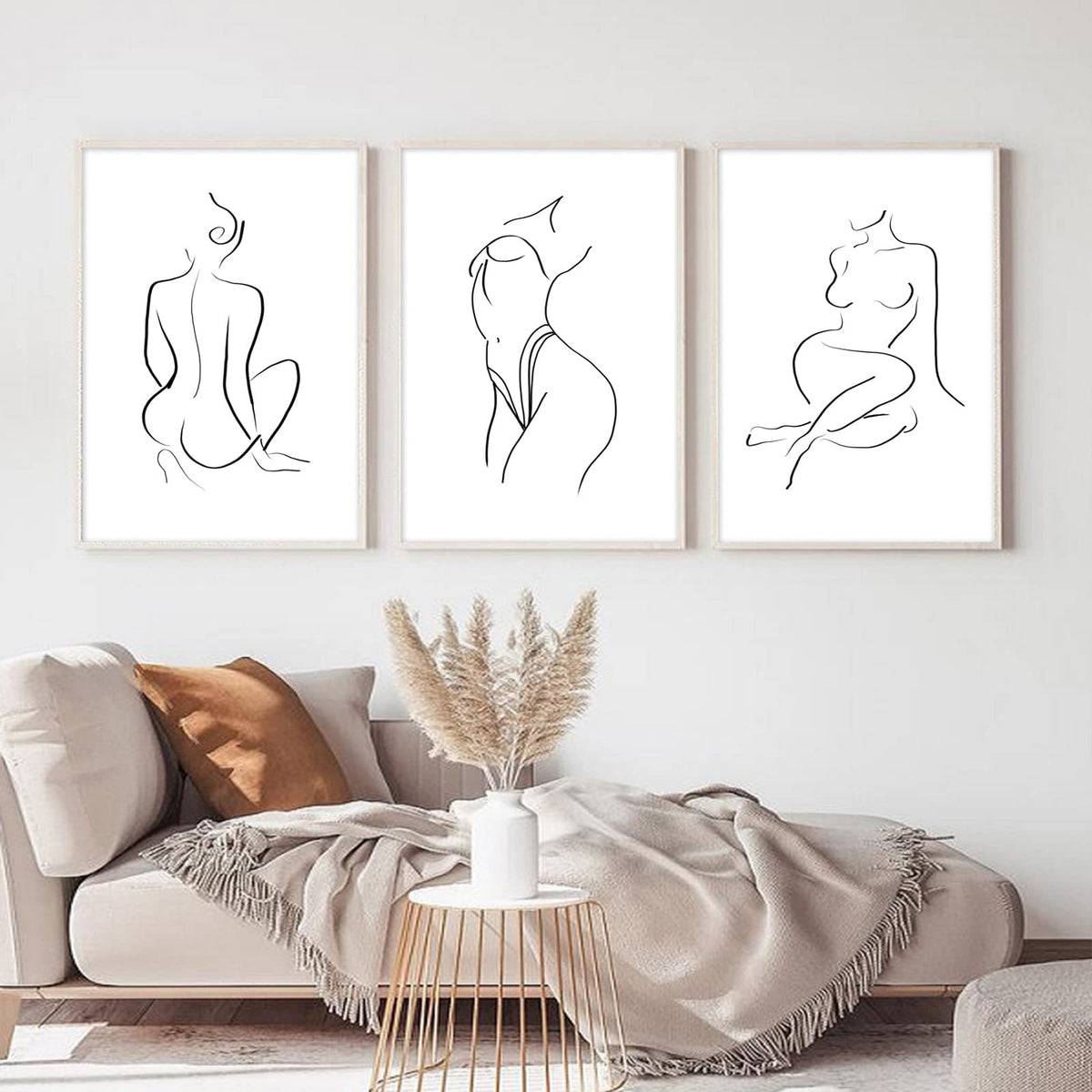 Minimalist Line Wall Art Woman Body Outline Wall Art Prints Women Figure Drawing Painting Body Line Art Wall Decor Female Wall Art Abstract Woman Silhouette Canvas Aesthetic 16x24x3 Inch Unframed (Unframed / Woman Line Art - B / 24"L x 16"W)