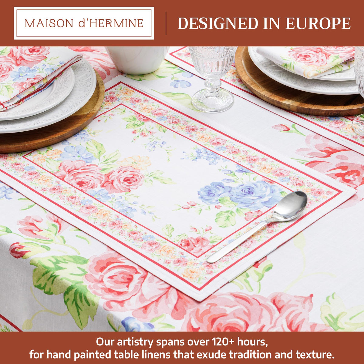Placemats Set of 4 Reusable 100% Cotton (140 - Vintage Floral / 13" X 19" (Pack of 4))