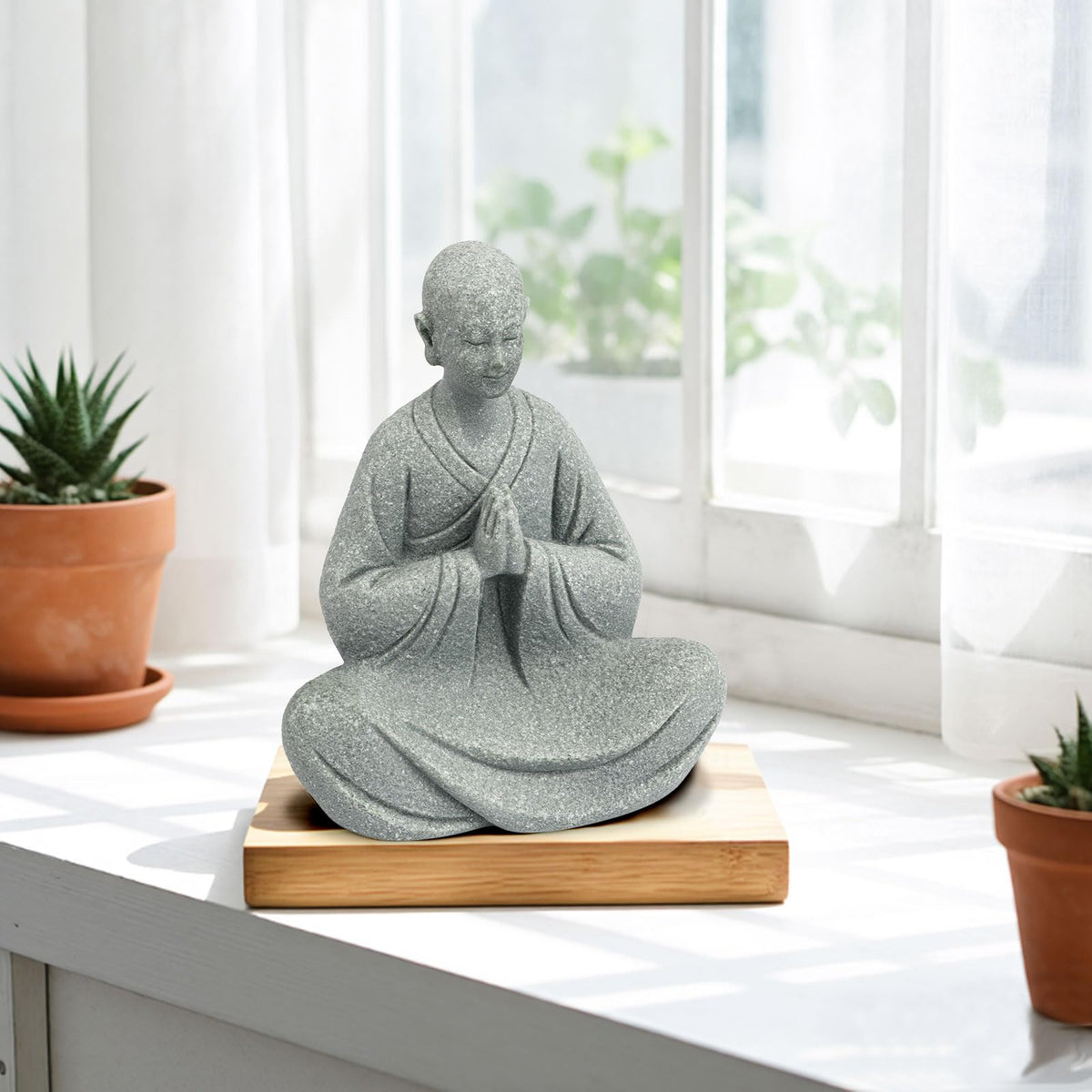 Zen Monk Statue Meditation Decor (A)