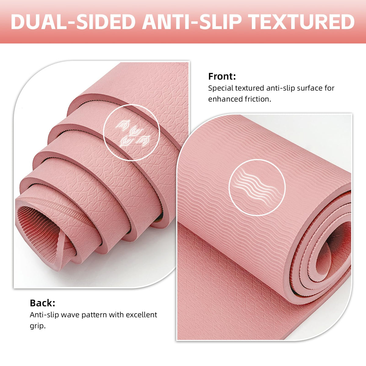 Large Yoga Mat Thick (Peach pink)