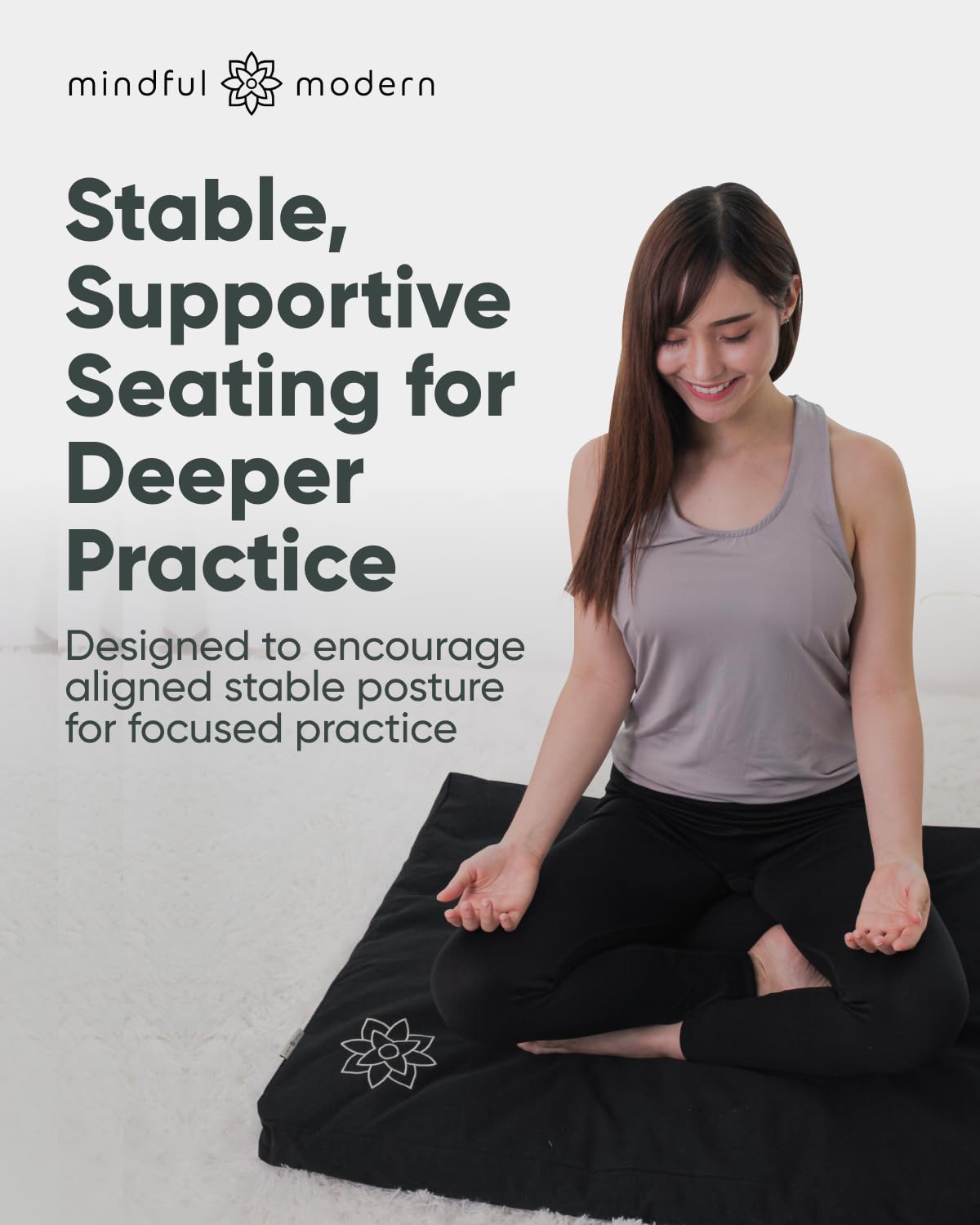 Zabuton Meditation Mat (Cotton - Black)