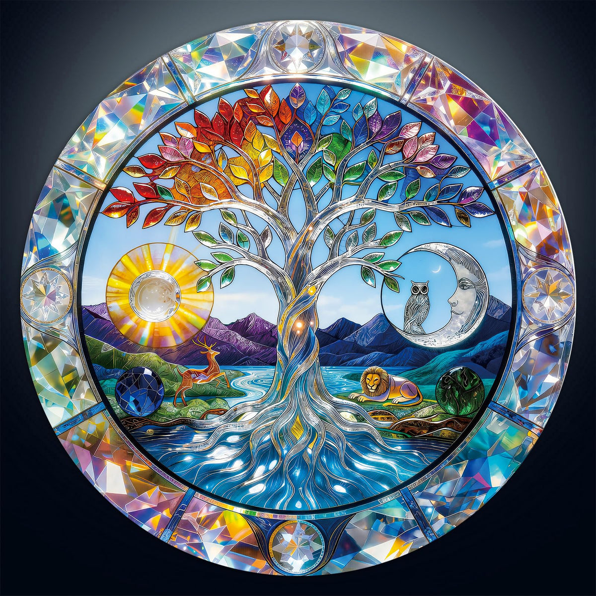 Puzzles for Adults 1000 Pieces (A-tree of Life With Sun & Moon / 1000 Pieces)