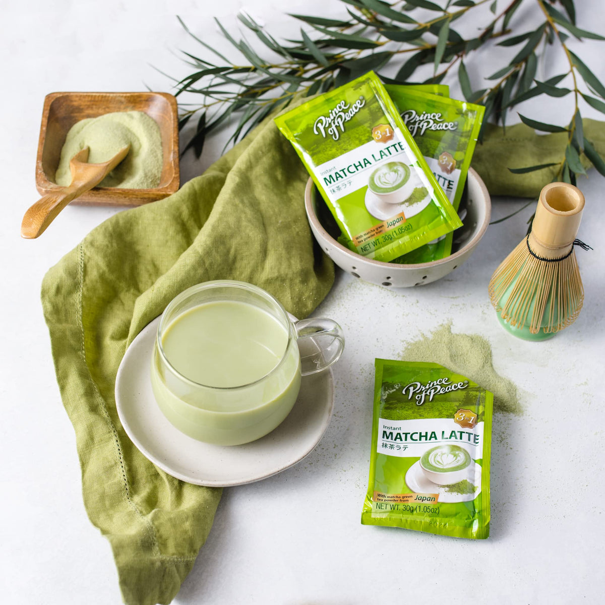 3 in 1 Matcha Latte Instant Beverage (24 Count (Pack of 1))