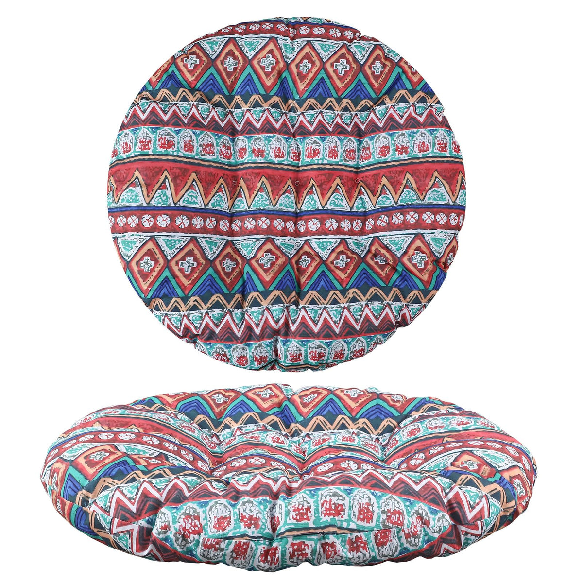 35" Large Bohemian Floor Cushion Oversized Round Meditation Floor Pillow (Colorful / Bohemian)