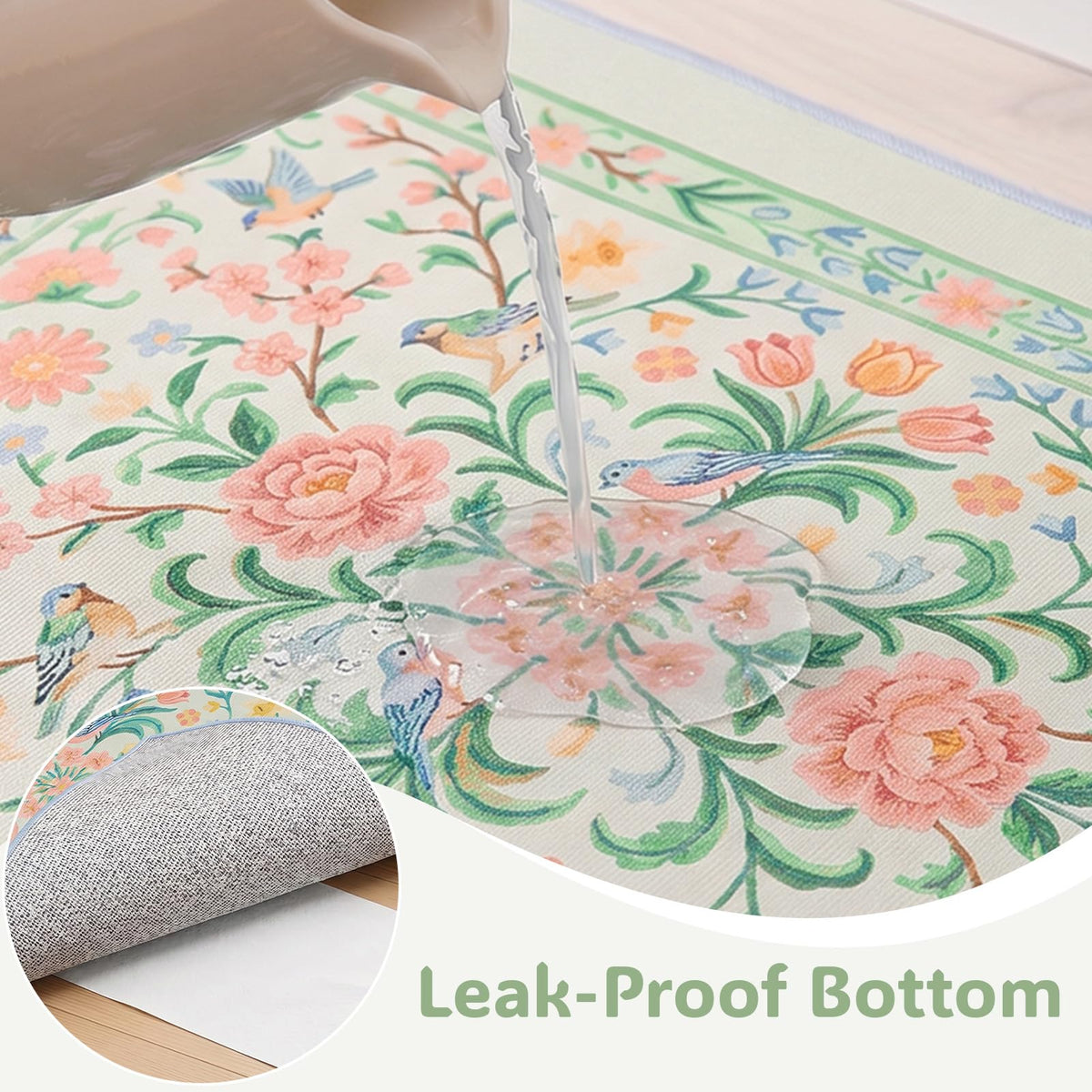 Cat Litter Mat (Pastel Green / L(33x22in))