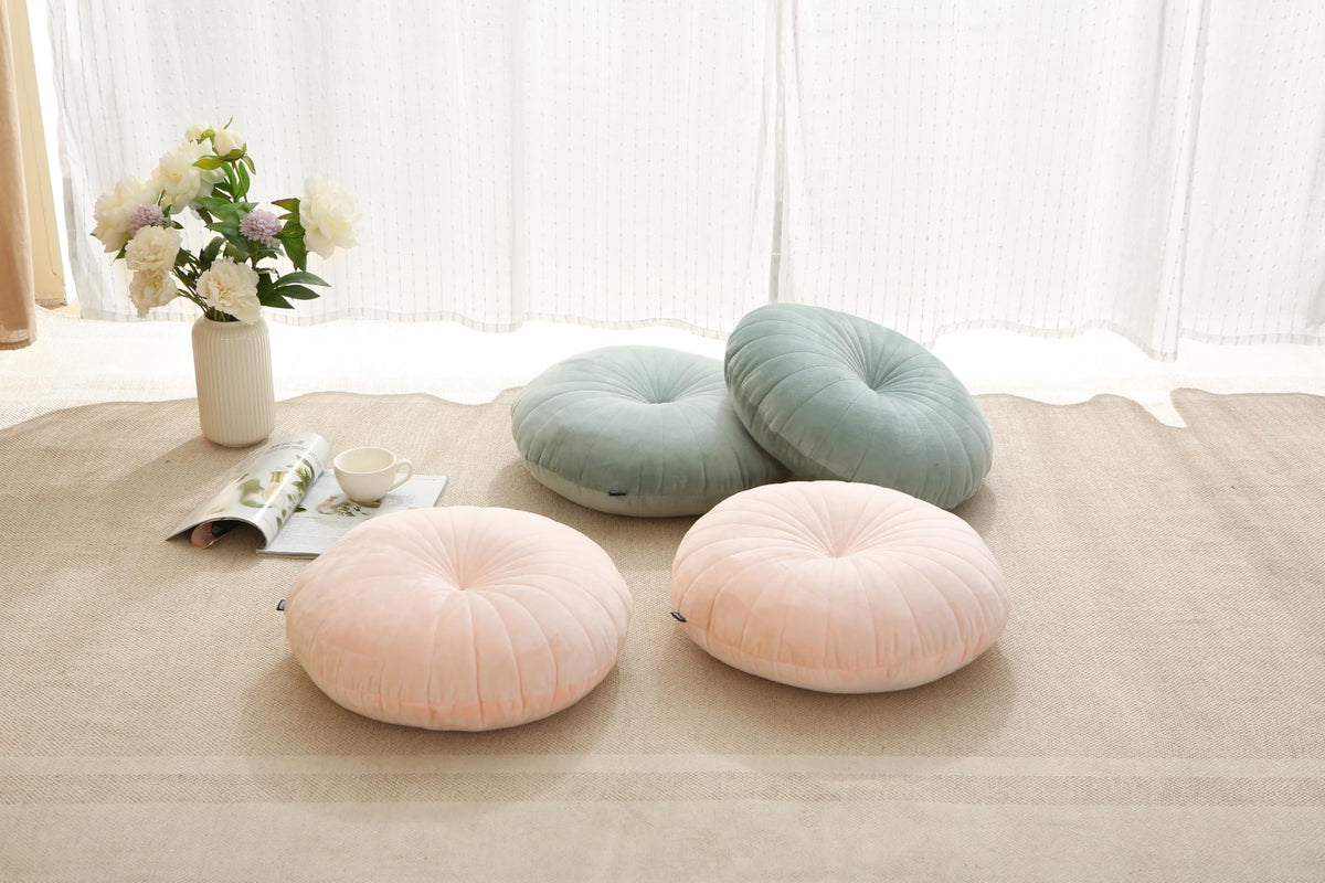 Floor Pillow Meditation Cushion Round Large Floor Pillows Seating for Adults (Pink / 18inches)