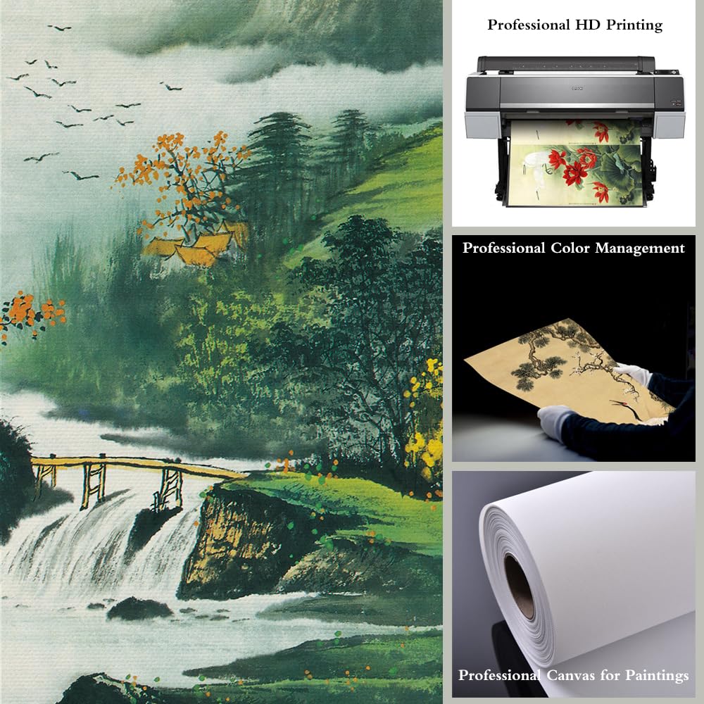 Canvas Painting Prints Wall Scroll Fengshui Art for Decor 32x14in (Spring Omen)