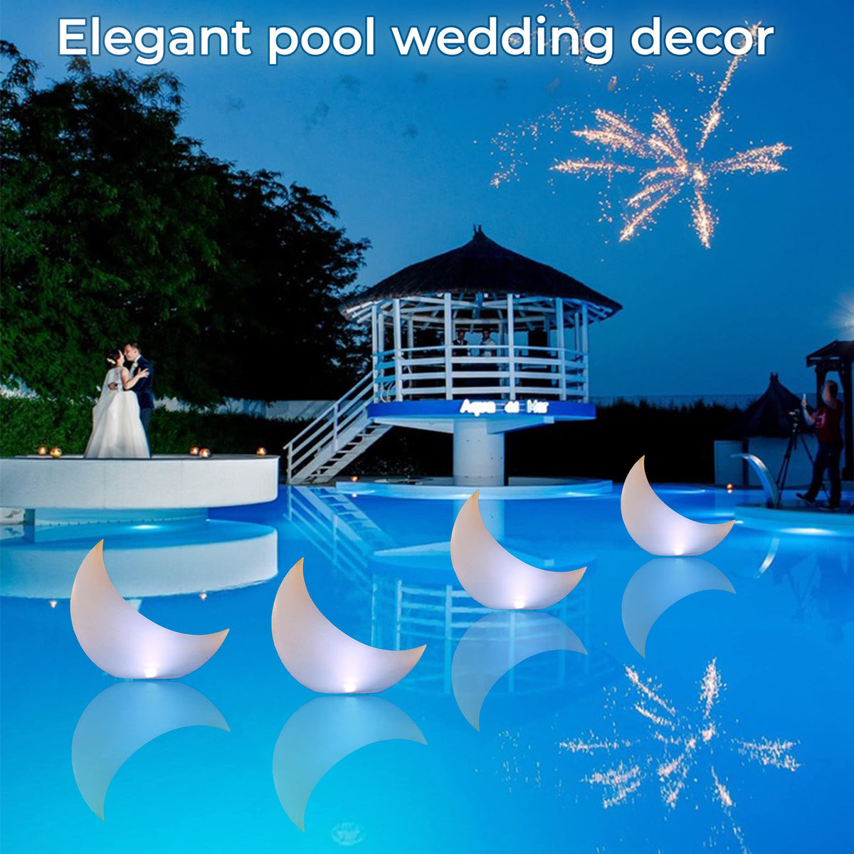 Floating Pool Lights (4 Pack / Half Moon)
