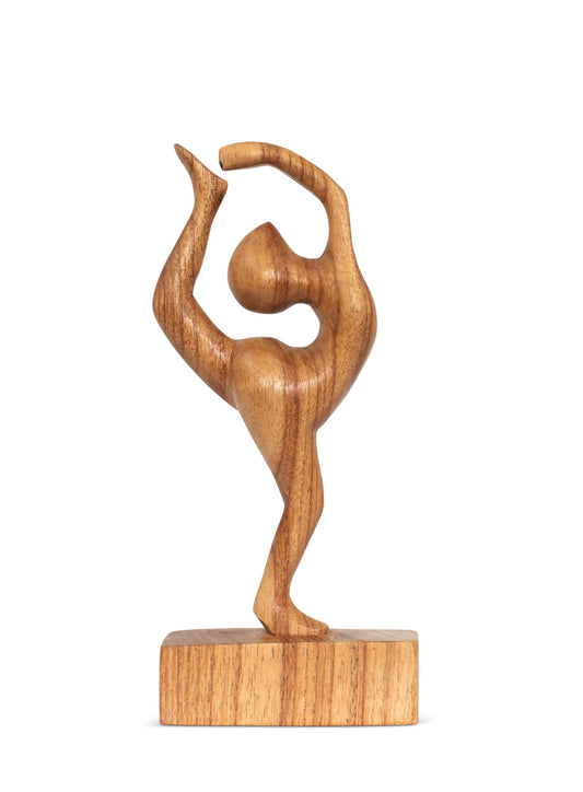 10" Wooden Handmade Abstract Sculpture Art Decorative Home Decor Handcrafted Figurine Accent Decoration Artwork Hand Carved (Dancer Pose)