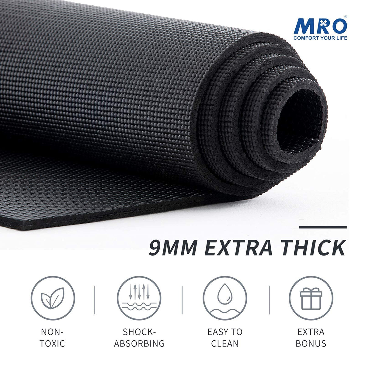 Extra Large Yoga Mat (Black / 6*12 FT)