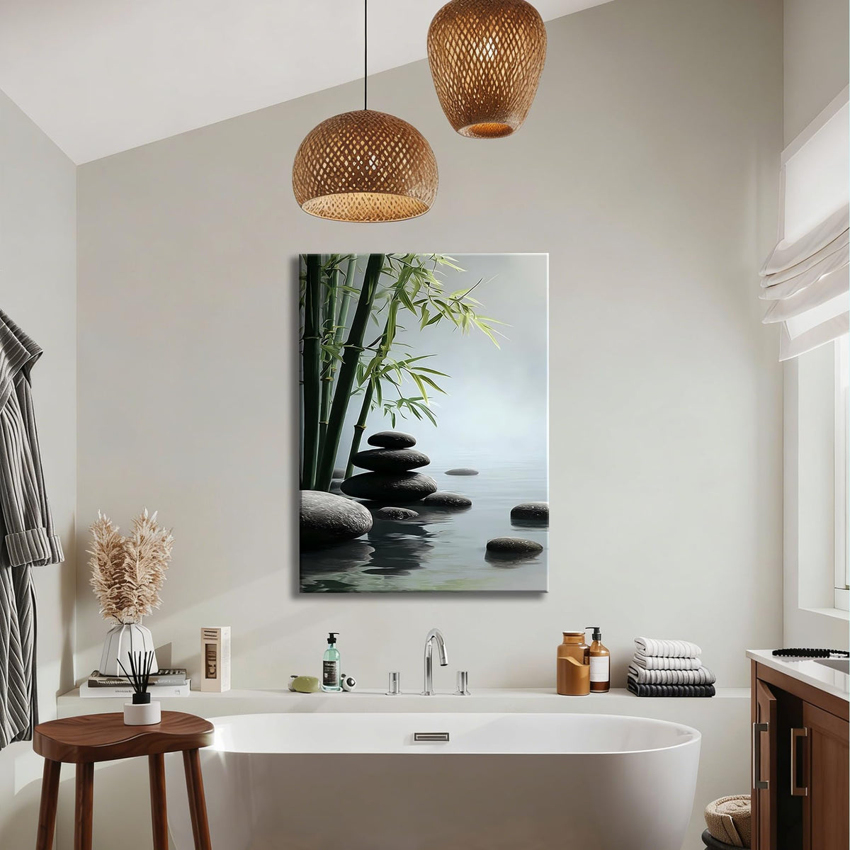 Zen Wall Art Bamboo Canvas Print (Pictures22 / 24"L x 16"W)