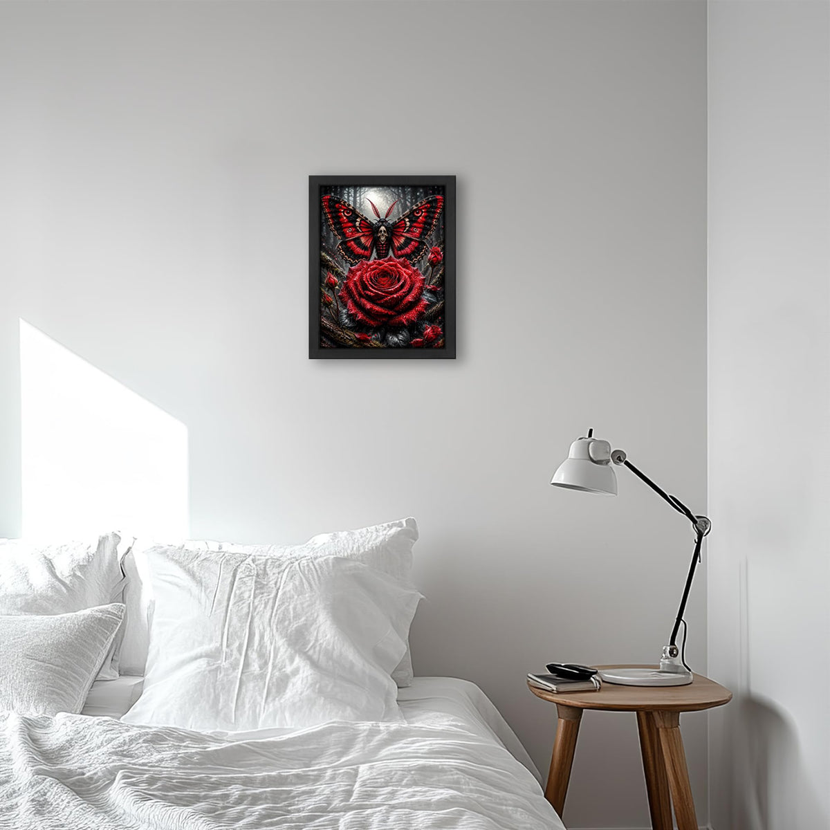 Gothic Death Moth Decor Wall Art (Wall Art Framed 53 / 10"L x 8"W)