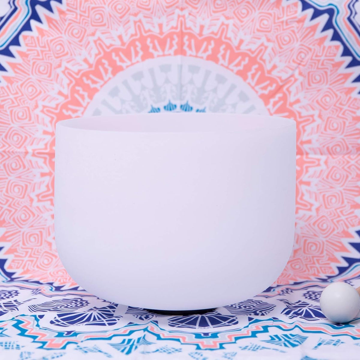432Hz B Crown Chakra Frosted Quartz Crystal Singing Bowl 8" (8 inch / 432 Hz B note bowl)