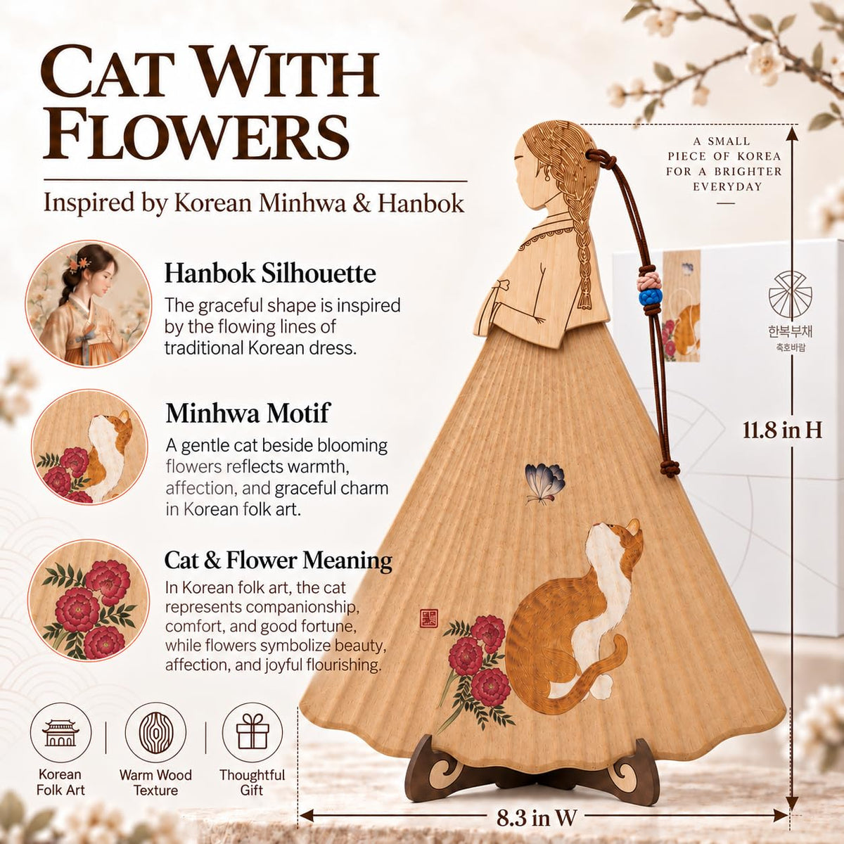 Korean Shelf Decor (Cat With Flowers)