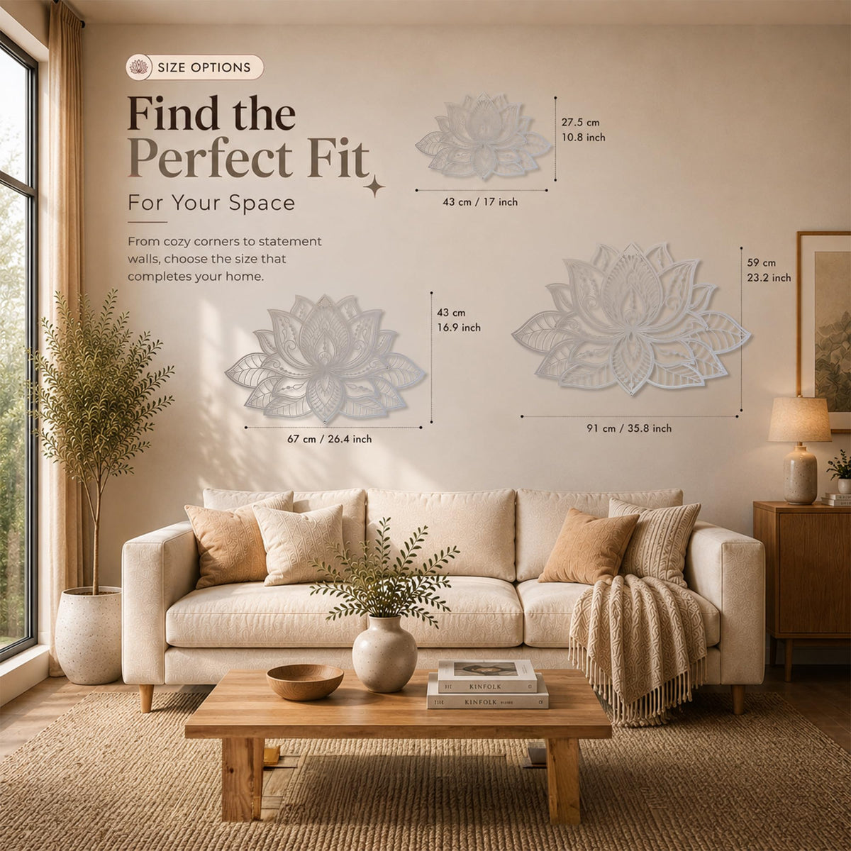 Mandala Metal Wall Decor (17" x 11" / Silver)